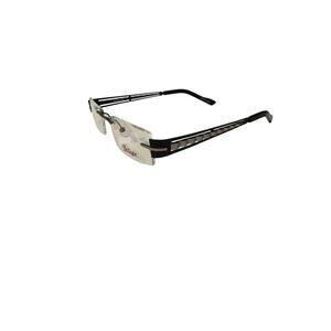 NEW Bellagio b647 Co3 Rimless Black and silver rectangle Y2k Eyeglasses